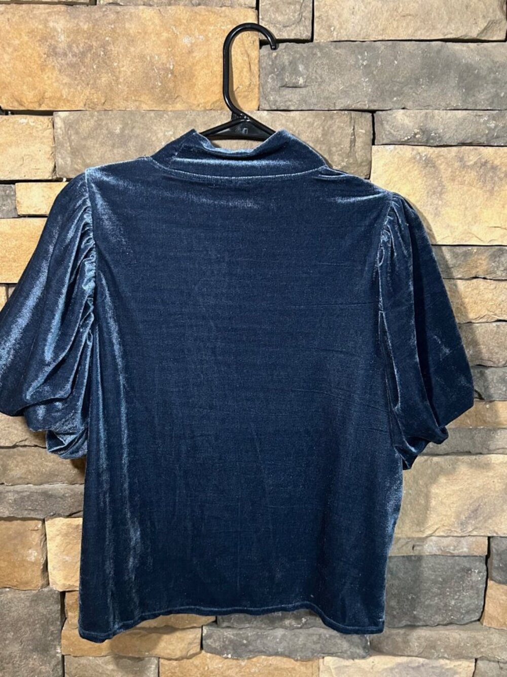 Free People "Claudia" Velvet Puff Sleeve Top - Picture 4 of 7